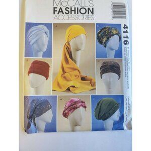 Turbans, Headwrap, Hats McCall's 4116 New